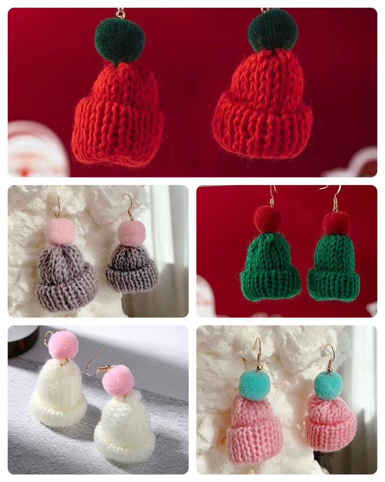 Pom Pom Beanie Earrings