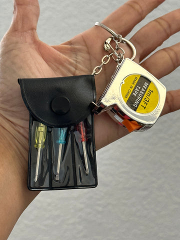 Mini ScrewDriver and Tape Measure Keychain Se