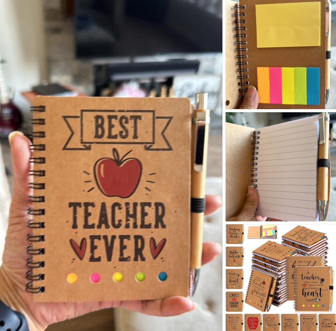 Teacher Mini Notebook with Pen/Sticky Note