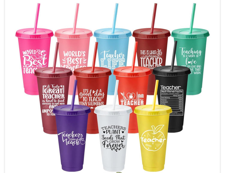 24 Oz Teacher Themed Tumbler Random Select