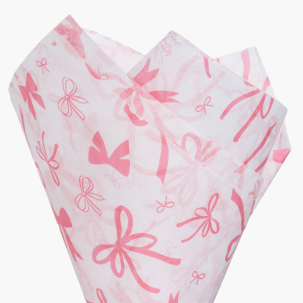 Pink Coquette Bows Tissue Pack ( Pack of 12)