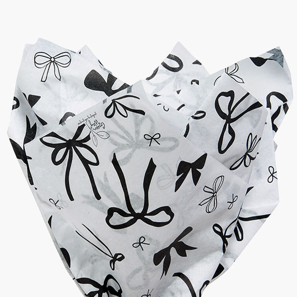 Black Coquette Bow Tissue Pack ( Pack of 12)
