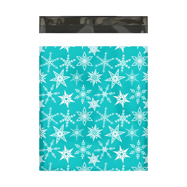 Aqua Snowflakes Polymailer 10 x 13 (Pack of 10)