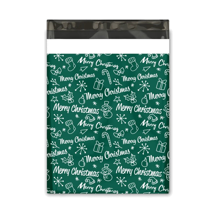 Green Merry Christmas Polymailer 10 x 13 (Pack of 10)