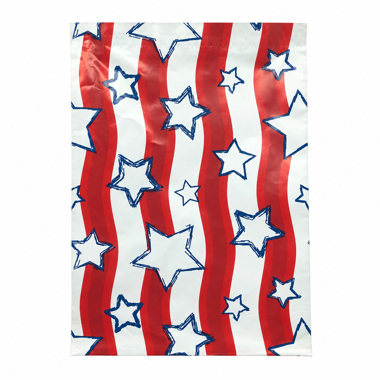 Stars and Stripes polymailer on white background