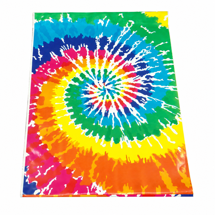Tye Dye polymailer centered on plain white