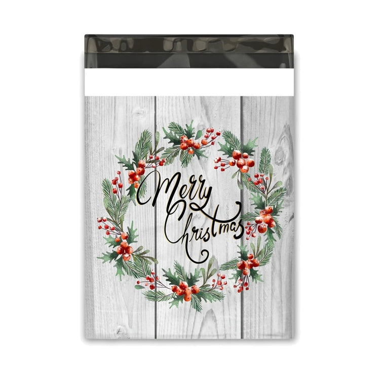 Merry Christmad Wreath Polymailer 10 x 13 (Pack of 10)
