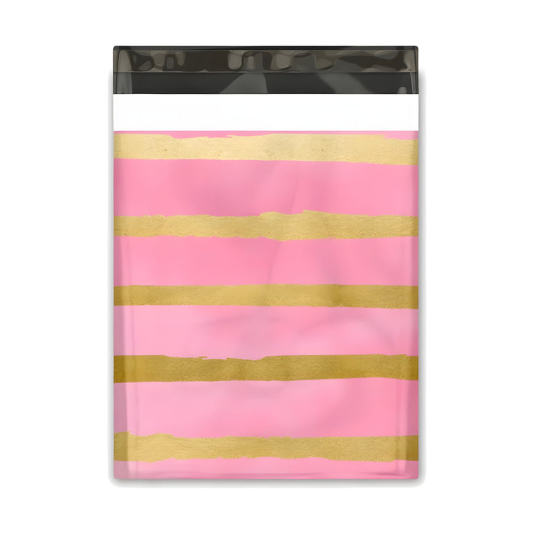 Pink and Gold Lines Polymailer 10 x 13 (Pack of 10)