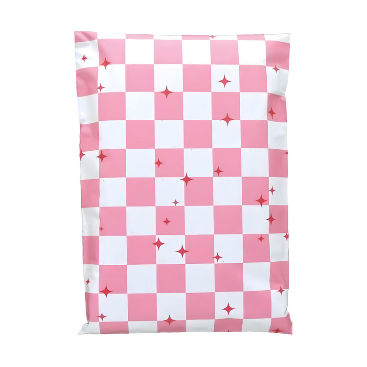 Pink Check Polymailer 7.5 x 10.5 (Pack of 10)
