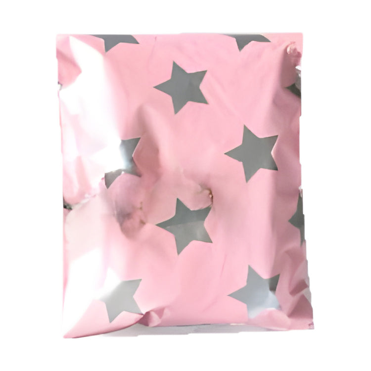 Pink Silver Star Polymailer 6 x 9 (Pack of 10)