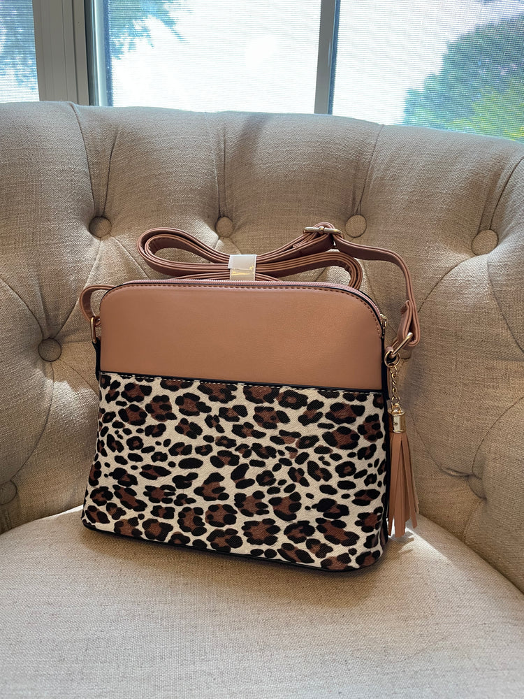 Dome Crossbody Bag in Leopard Design