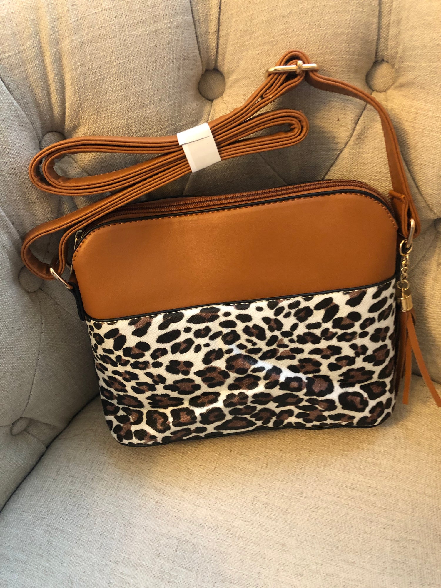 Dome Crossbody Bag in Leopard Design