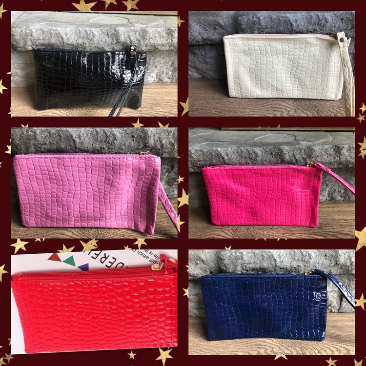 Crocodile Grain Wristlet