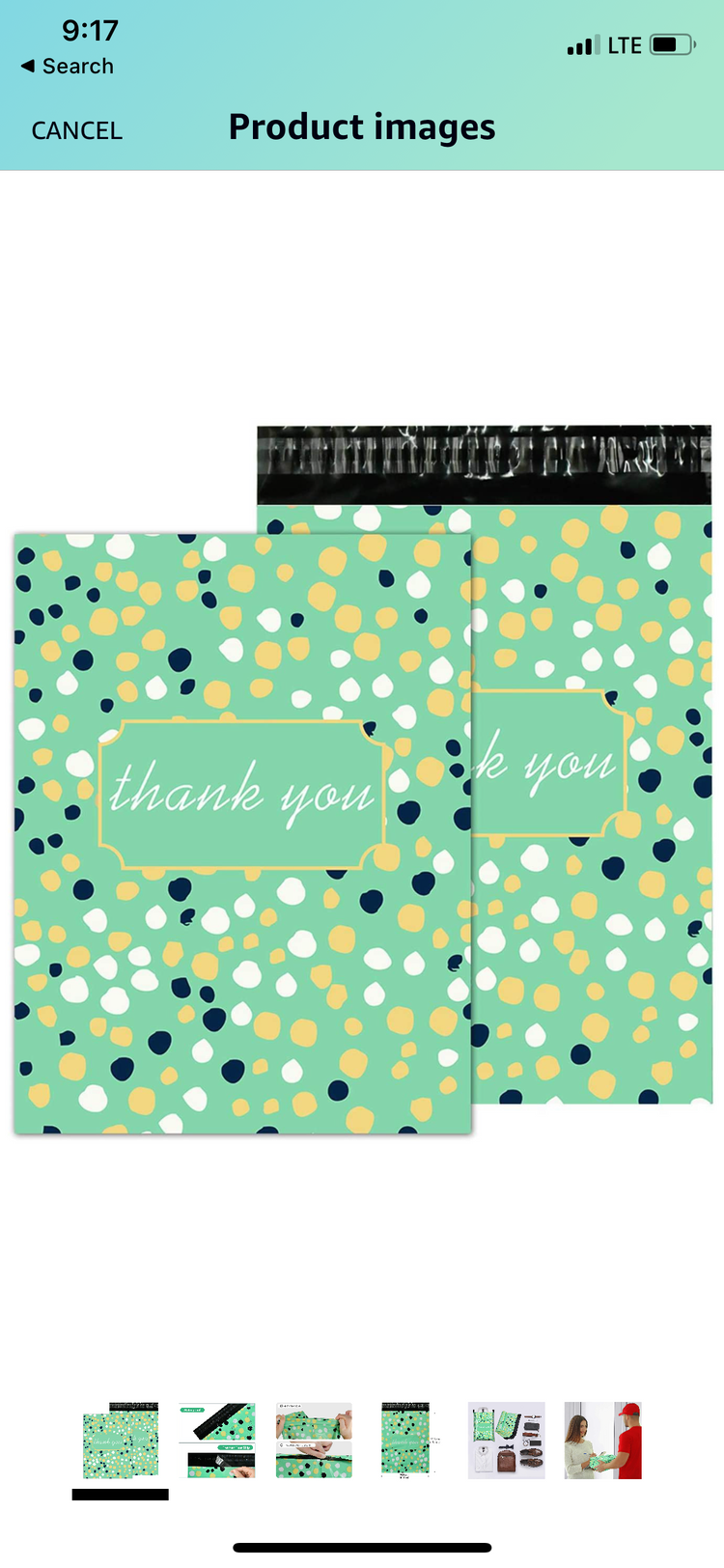 Green Thank you Polka Dot 10 x 13