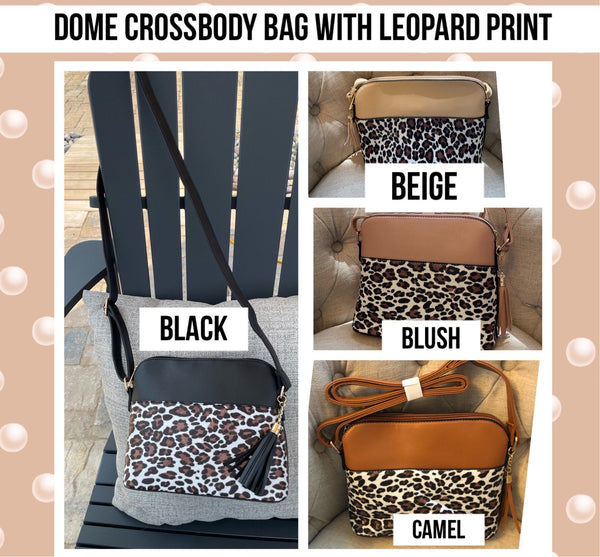 Dome Crossbody Bag in Leopard Design