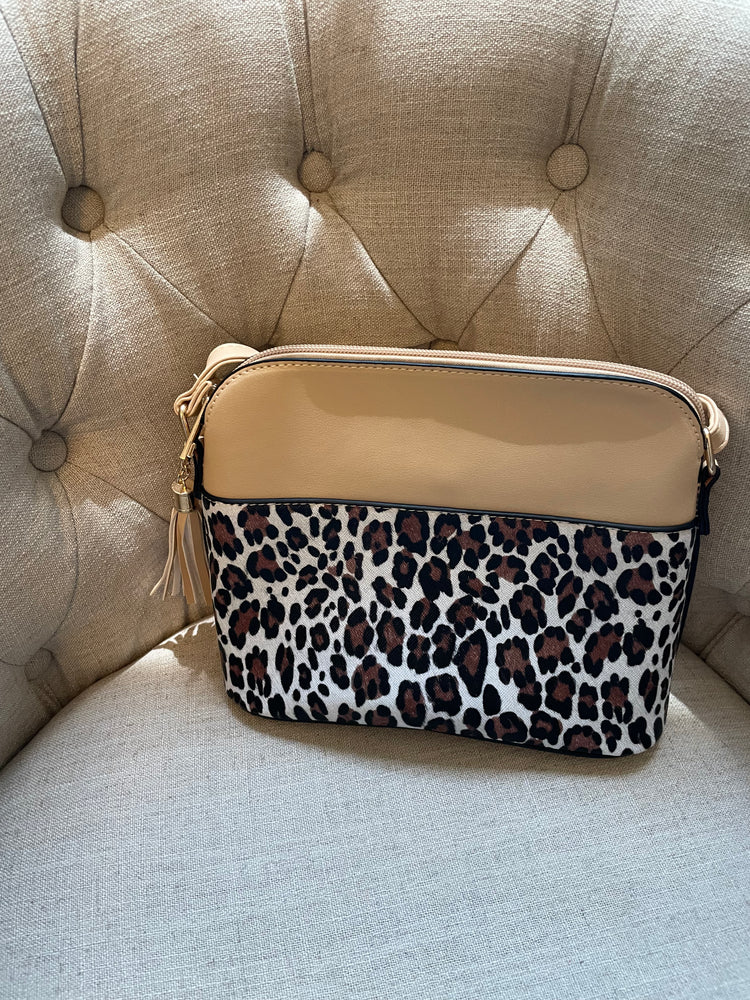 Dome Crossbody Bag in Leopard Design