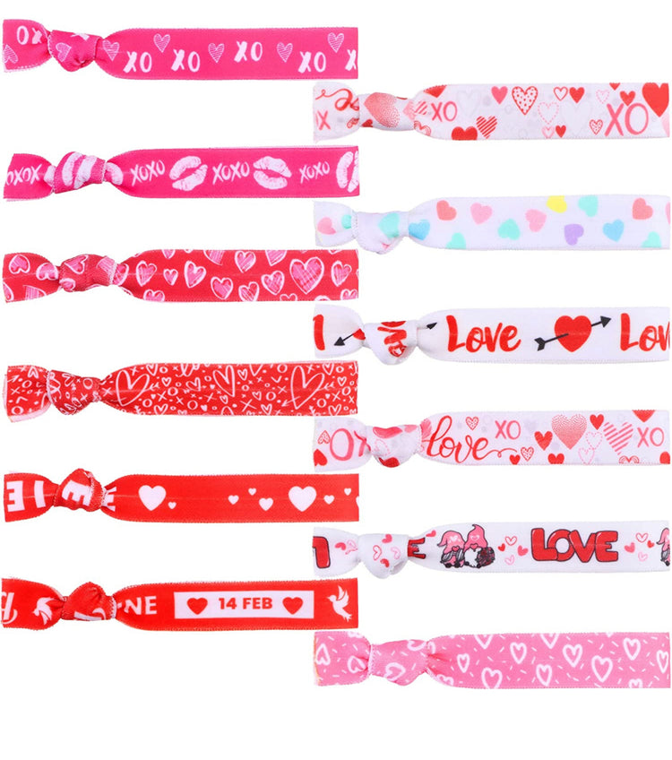Valentines Hair Ties Dozen