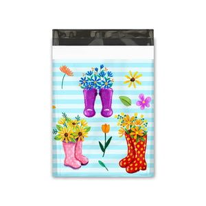 Rainboots with Flowers 10 x 13
