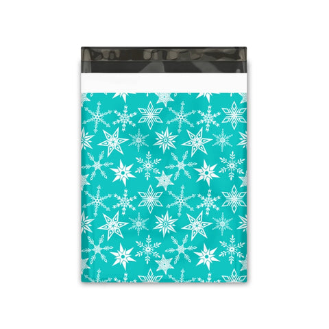 Aqua Snowflakes Polymailer 10 x 13