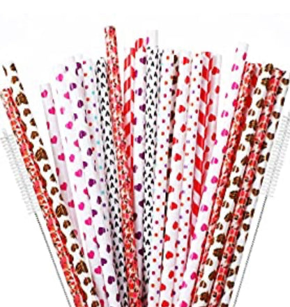 Valentines Reusable Straw Dozen