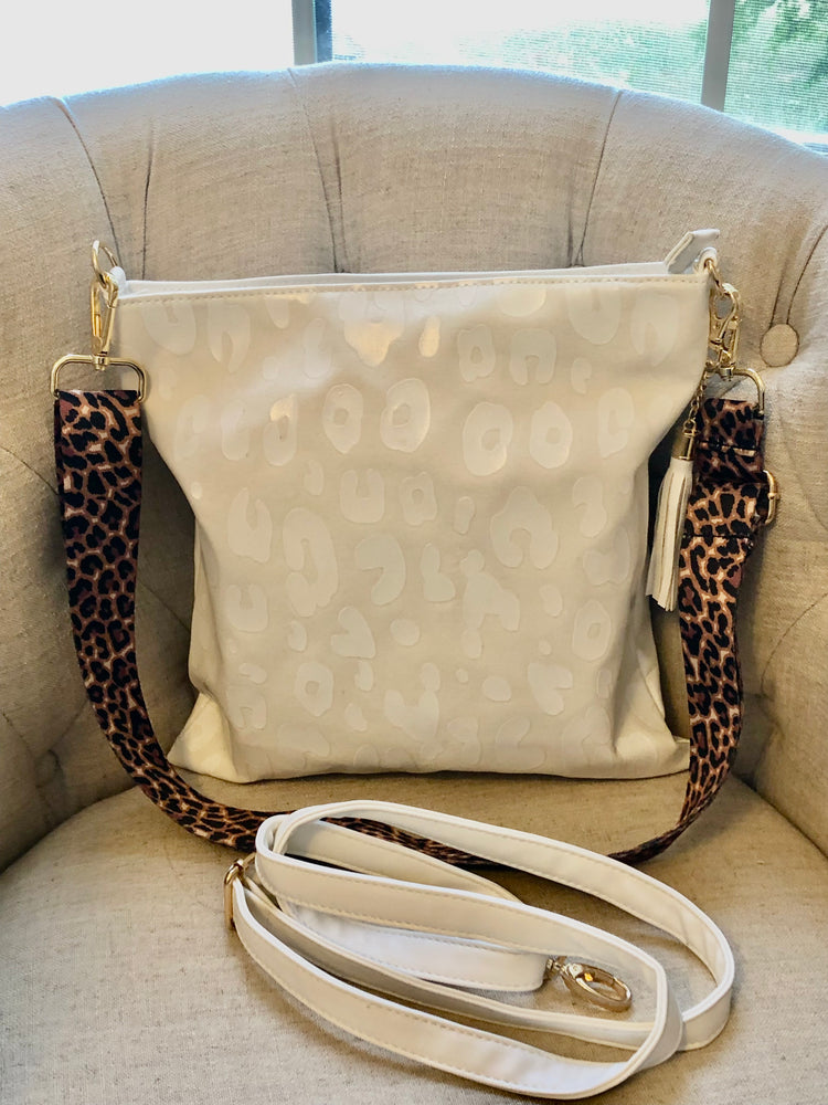 White Leopard Crossbody Bag