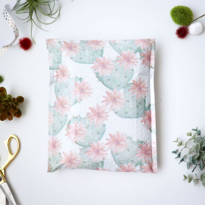 Flowering Cactus Bubble Mailer 8.5 x 11 (Pack of 10)