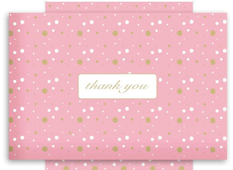 Pink Polka Dot Thank you 10 x 13
