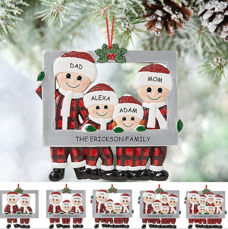 Red Plaid PJ Family Christmas Ornament