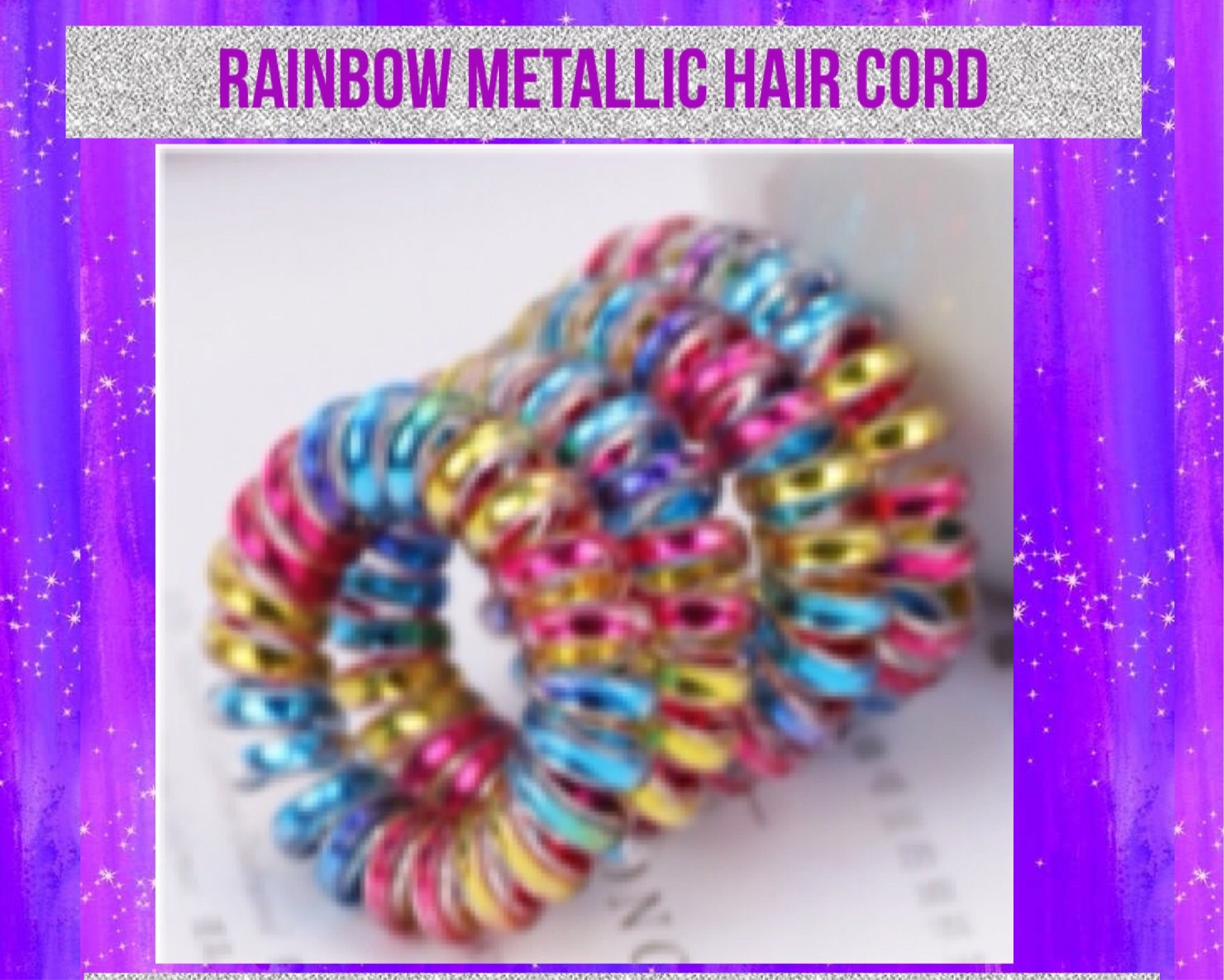 Rainbow Metallic Hair Cord
