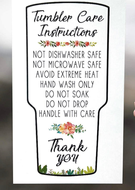 Tumbler Care Card