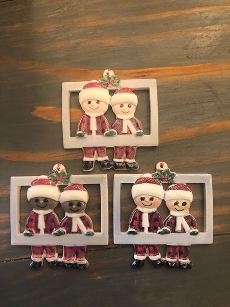 Red Plaid PJ Family Christmas Ornament