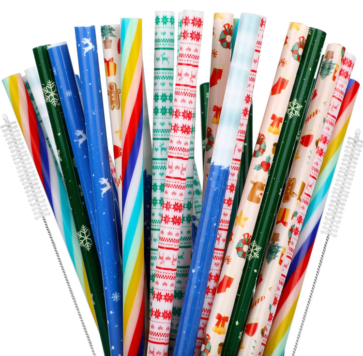 Christmas Reusable Straw Dozen