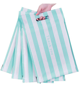 Mint Green Stripe Poly with Handle