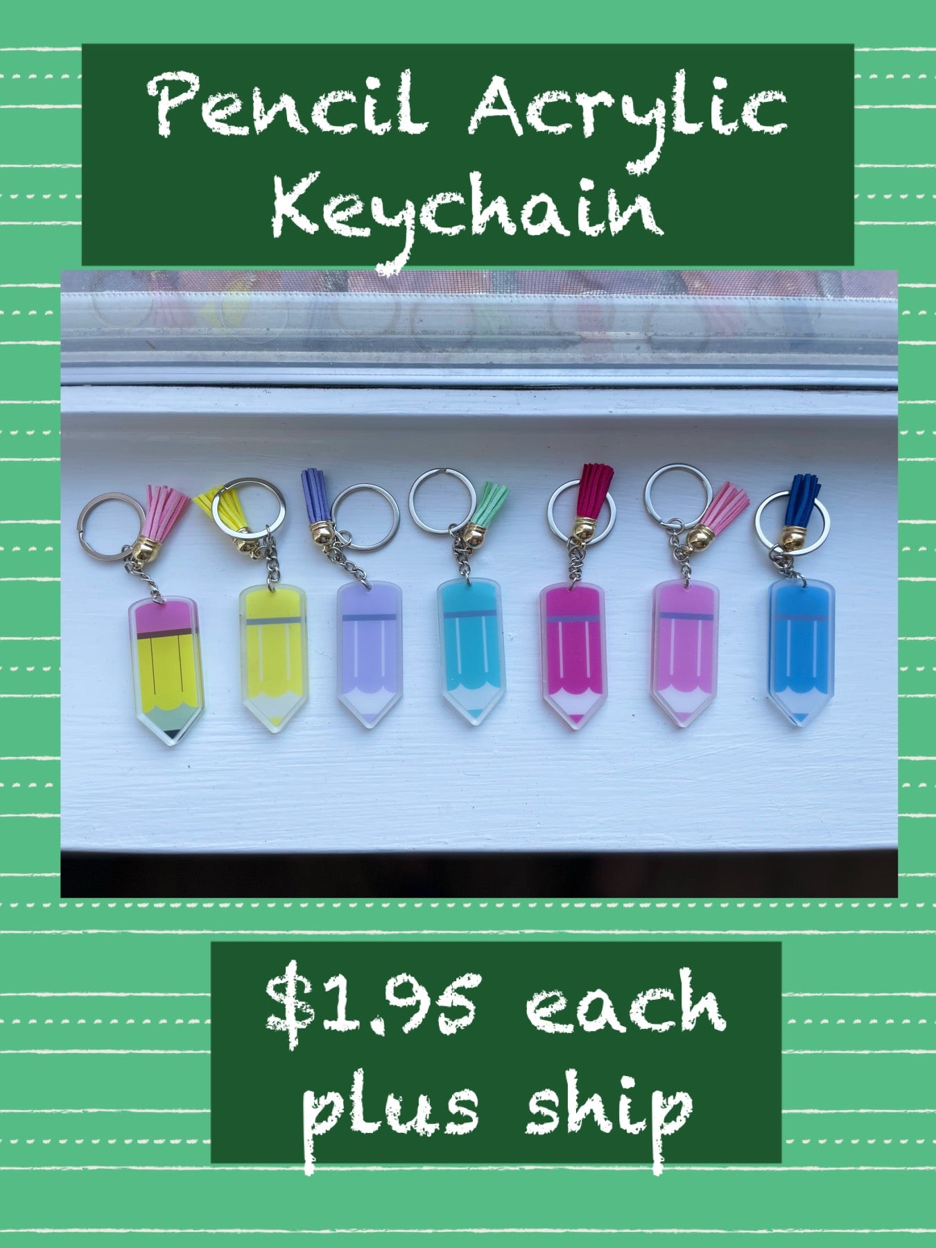 Pencil Keychain Blank Random Select
